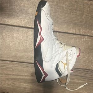 Jordan White and Red High-Top Sneakers